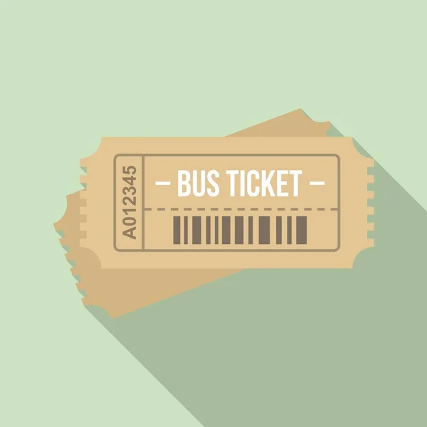 Icono del billete de autobús de entrega, estilo plano — Vector de stock