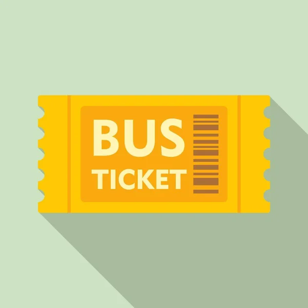 Pase el icono del billete de autobús, estilo plano — Vector de stock