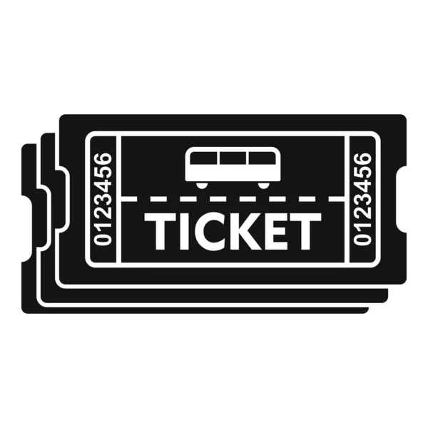 Tarjeta bus billete icono, estilo simple — Vector de stock