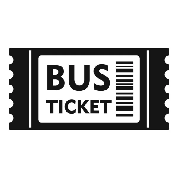 Pase el icono del billete de autobús, estilo simple — Vector de stock