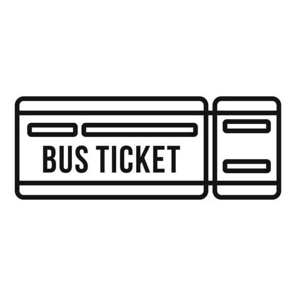 カードバスチケットアイコン、アウトラインスタイル — ストックベクタ