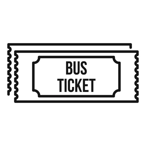 Icono del billete de autobús de la máquina, estilo contorno — Vector de stock