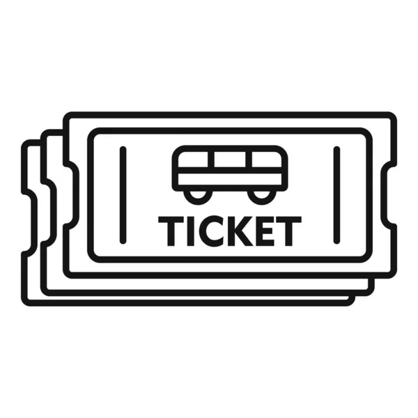 Icono del billete de autobús de pago, estilo de esquema — Vector de stock