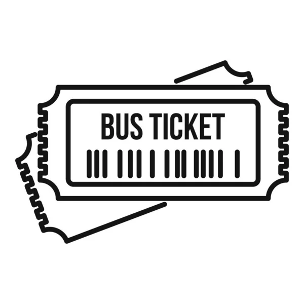 Icono de billete de autobús de control, estilo de esquema — Vector de stock