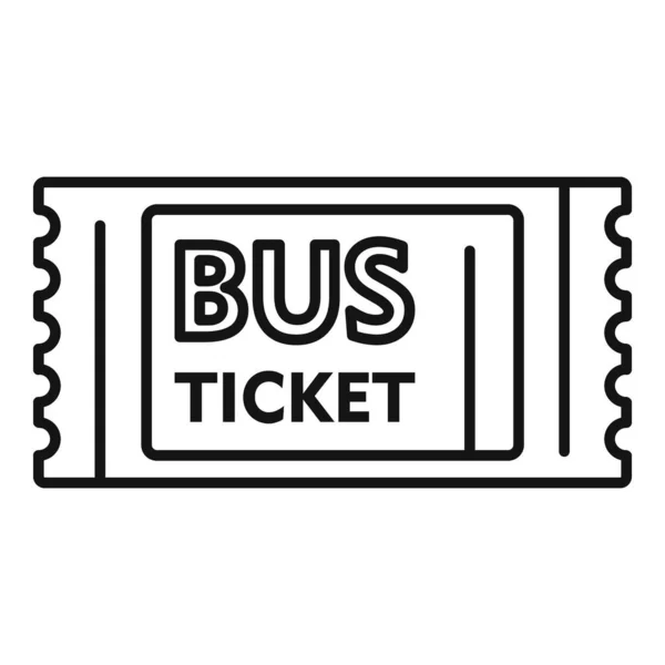 Pase el icono del billete de autobús, estilo de esquema — Vector de stock