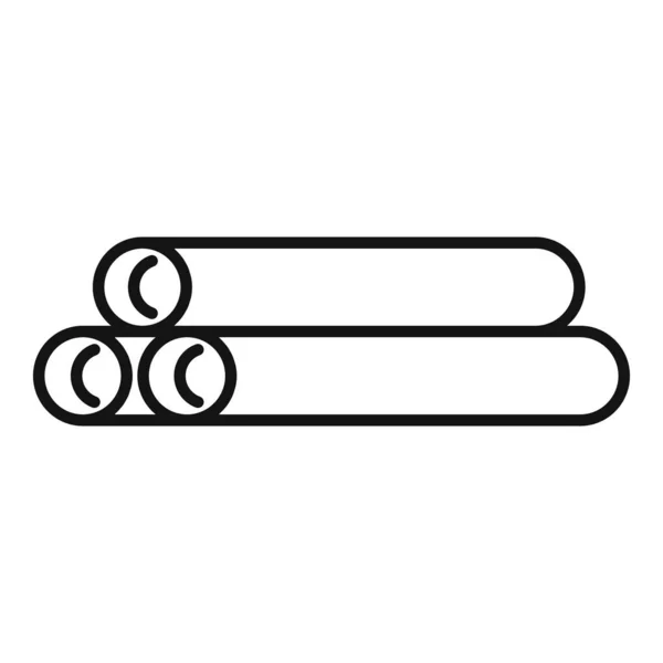 Иконка металлических труб, стиль контура — стоковый вектор