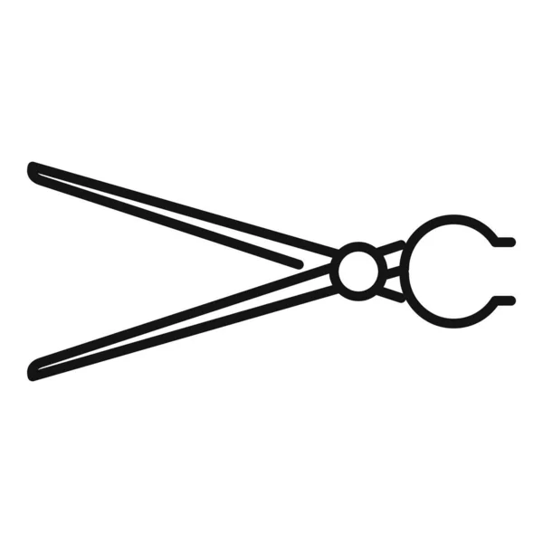 Metallurgy pliers icon, outline style — Stock Vector