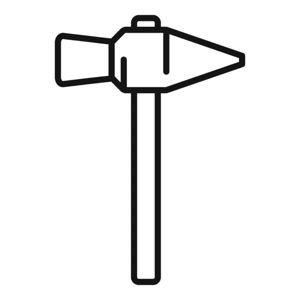 Steel hammer icon, outline style — Stock Vector