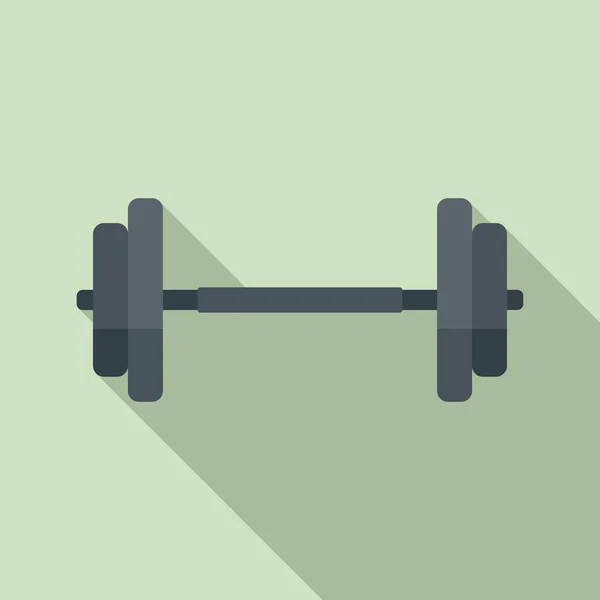 Gym barbell icon, flat style — Stock Vector