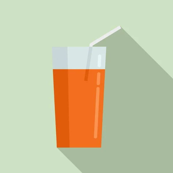Juice glass icon, platte stijl — Stockvector