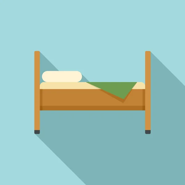 Dormitorio icono de la cama, estilo plano — Vector de stock