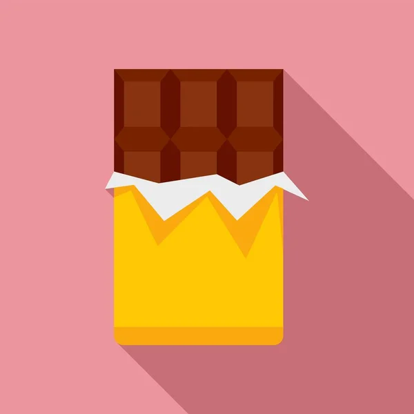 チョコレートバーのアイコン、フラットスタイル — ストックベクタ