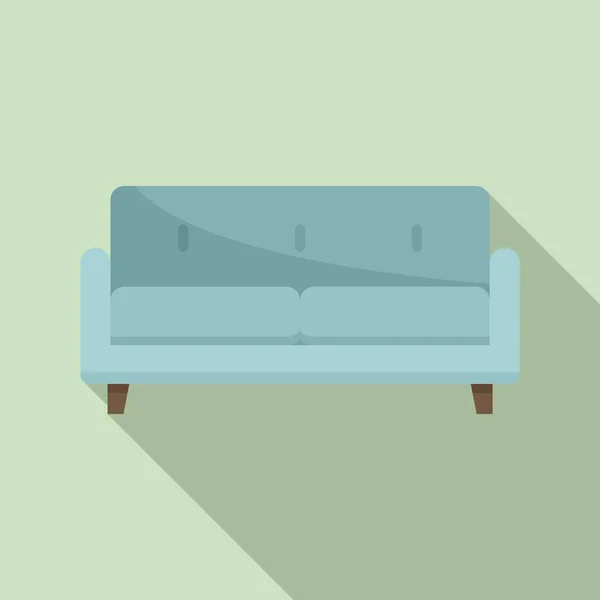 Значок мягкого дивана, плоский стиль — стоковый вектор