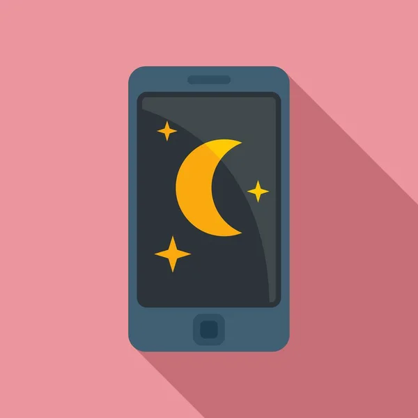 Gece telefonu kullanım simgesi, düz stil — Stok Vektör