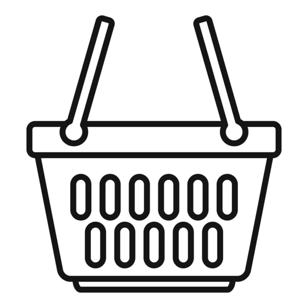 Icono de cesta de la tienda, estilo de esquema — Vector de stock