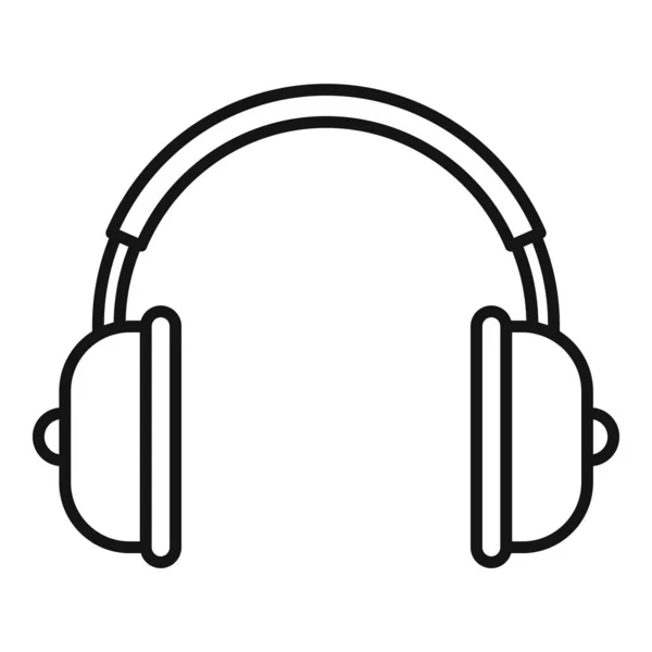 Zenei fejhallgató ikon, körvonalazott stílus — Stock Vector