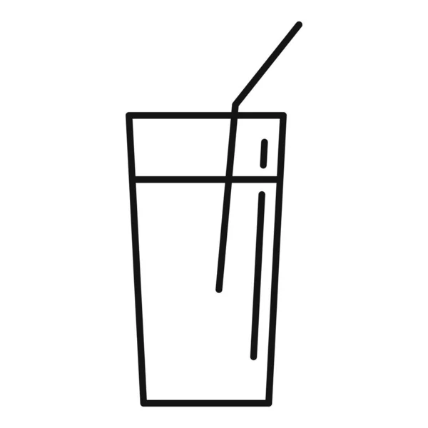 Icono de vaso de jugo, estilo de esquema — Archivo Imágenes Vectoriales