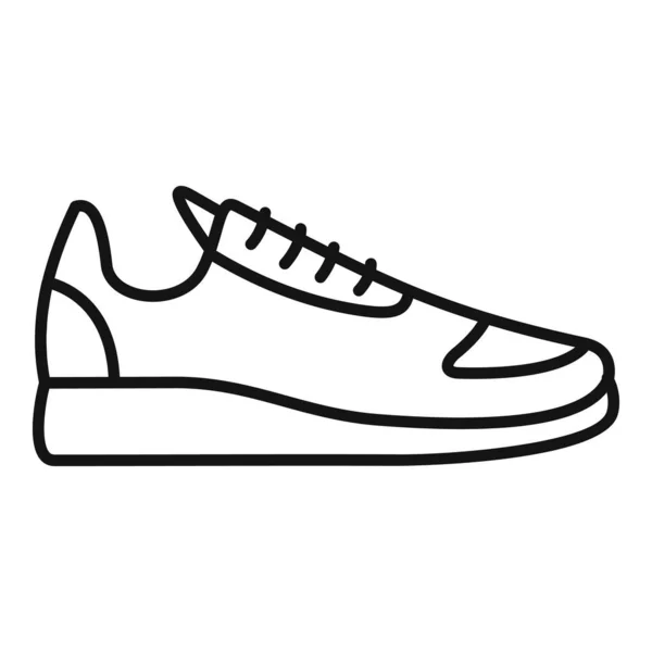 Icône de chaussure de sport, style contour — Image vectorielle