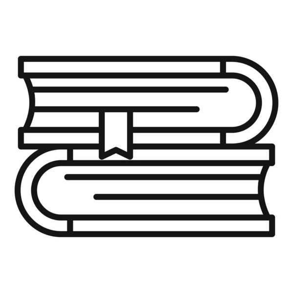 Boeken stapel pictogram, omtrek stijl — Stockvector