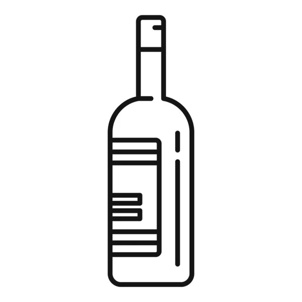Icona bottiglia di vino, stile contorno — Vettoriale Stock