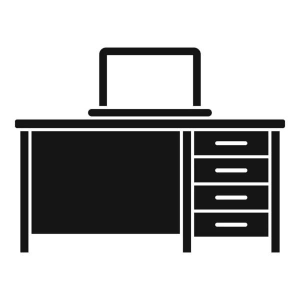 Laptop desktop icoon, eenvoudige stijl — Stockvector