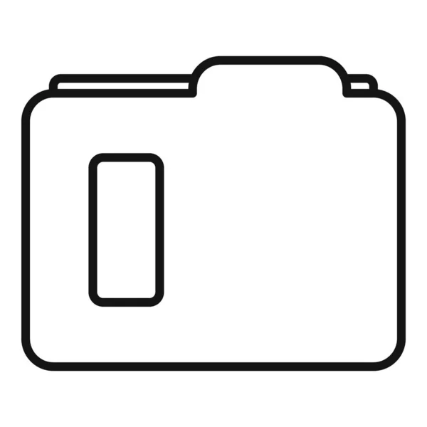 Kartonová ikona složky, styl osnovy — Stockový vektor
