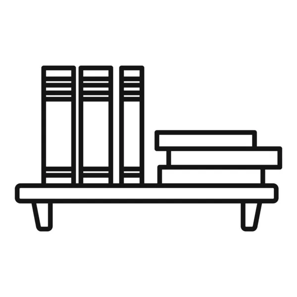 Könyv polc ikon, körvonalazott stílus — Stock Vector