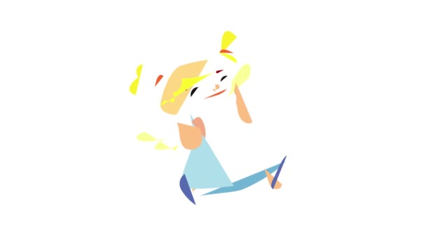Happy angel dívka ikona animace — Stock video