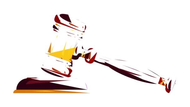 Bíró kalapács ikon animáció — Stock videók