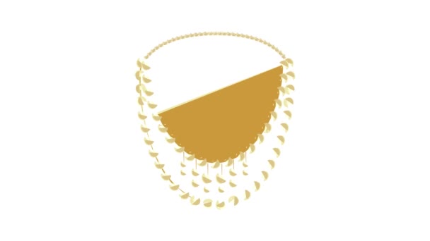 Fashion parel ketting pictogram animatie — Stockvideo