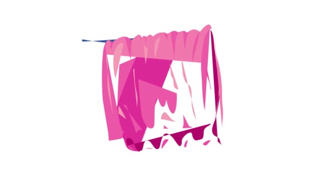 Анімація піктограм рожевого рушника — стокове відео