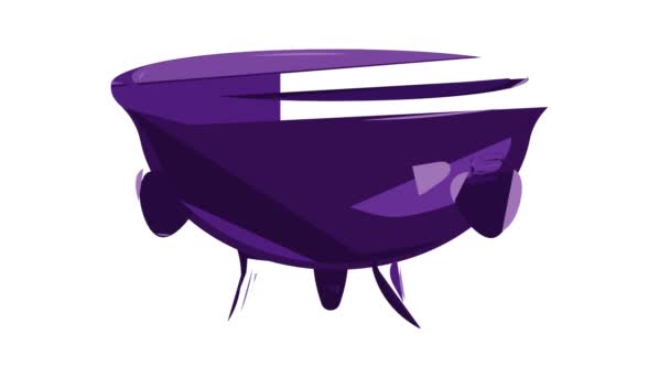 Purple cauldron icon animation — Stock Video