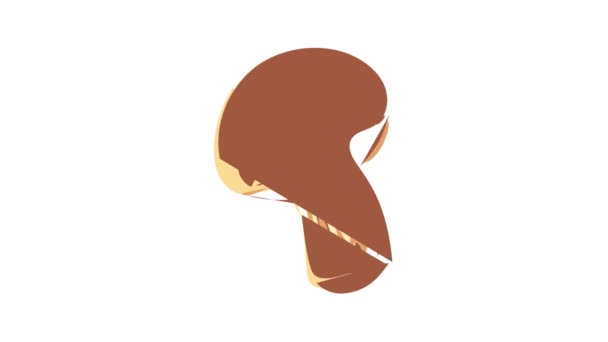 Meio champignon ícone animação — Vídeo de Stock