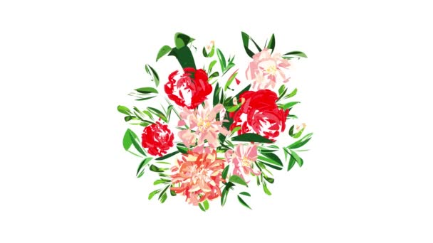 Animazione icona bouquet Camelia — Video Stock