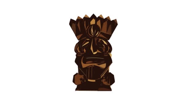 Polinezyjska ikona idola tiki animacja — Wideo stockowe