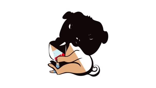( 영어 ) Pug drink 칵테일 아이콘 애니메이션 — 비디오