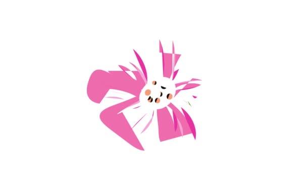 Tropische roze bloem pictogram animatie — Stockvideo