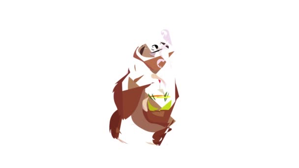 Tembel hayvan yeme simgesi canlandırması — Stok video