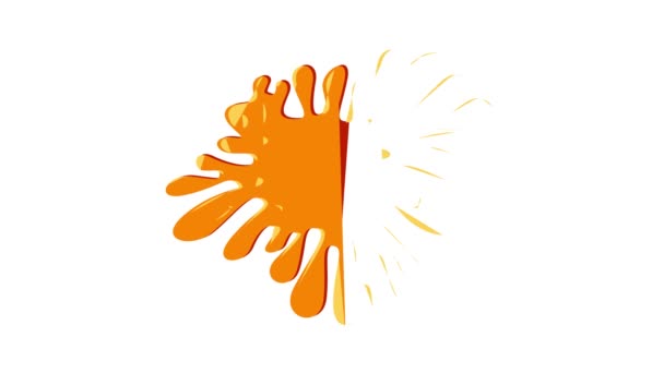 Orange gum splash icon animation — Stock Video