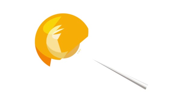 Naranja lollipop icono de animación — Vídeos de Stock