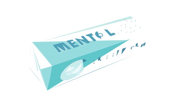 Mentol gum pads pictogram animatie — Stockvideo