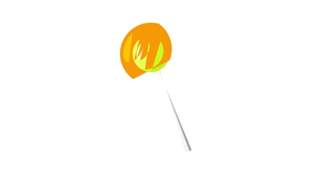 Naranja lollipop icono de animación — Vídeo de stock