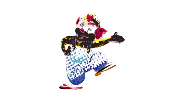 Animace ikon tanečního klauna — Stock video