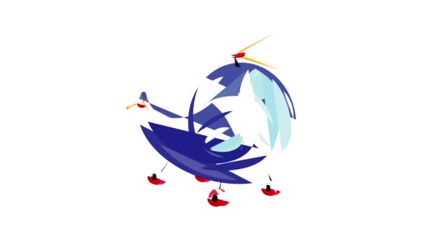 Animace ikon vrtulníku hraček — Stock video