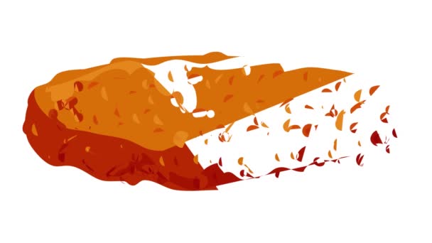 Animação ícone kotleta hambúrguer — Vídeo de Stock