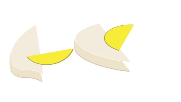 Haşlanmış hamburger yumurta ikonu animasyonu — Stok video