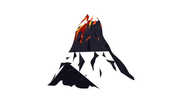 Volcan de lave animation icône — Video