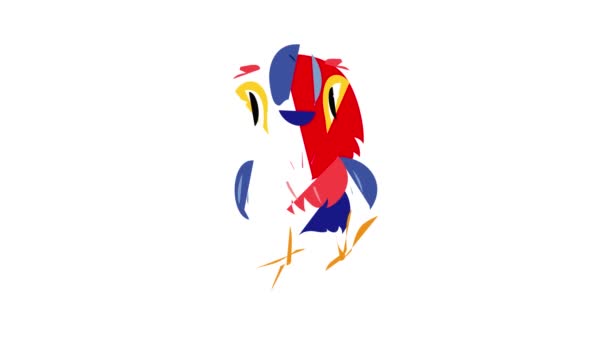 Icono de loro guacamayo animación — Vídeo de stock