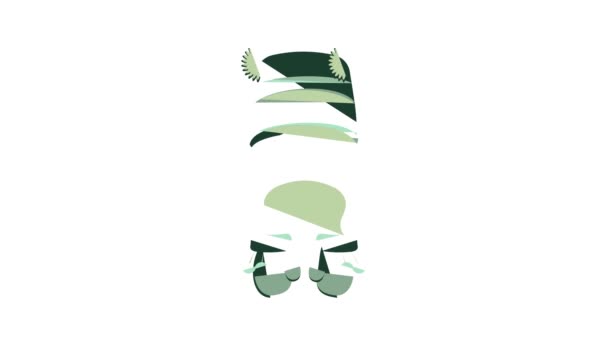 Animace ikon klobouku a palčáků — Stock video