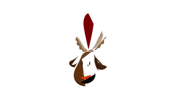 Venado juguete navidad icono animación — Vídeo de stock